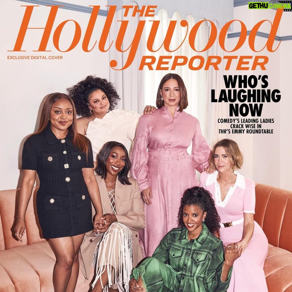 Michelle Buteau Instagram - This just in from The Hollywood Reporter - “We fine as fuq!” Thx ew @hollywoodreporter ✨ Comedy Royalty: @quintab @reneeelisegoldsberry @eggyboom @princesstagram #kristenwiig Photographer: @beaugrealy Artistic & Fashion Director: @edmondalison Styled by: @annie_caruso @marahoffman Hair: @marciahamiltonhair Makeup: @makeupbykweli Moderator: @laceyvrose Location: @thegeorgian