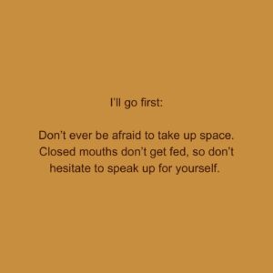 Mickey Guyton Instagram - Don’t ever be afraid to take up space. Closed mouths don’t get fed, so don’t hesitate to speak up for yourself. 

Comment your advice below ⬇️ 🖤 #woman