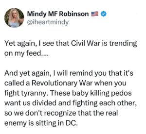 Mindy Robinson Instagram - Stop falling for it and unite....