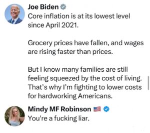Mindy Robinson Instagram - Biden is so "popular" that they banned the general public from actually attending his political rally here in Vegas....a state he supposedly "won" when they stopped counting, sent poll watchers home, and resumed in private to magically come out with a completely different result. 

Seems legit. 🧐