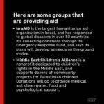 Minnie Driver Instagram - Absolutely nothing I or anybody else says will undo the gordian knot of what is currently happening in the Middle East. Practical help feels like the surest path for every horrified observer. The link for Médecin Sans Frontières is in my bio, but here are many other charities info , courtesy of @npr