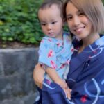 Minori Inudo Instagram - ゆうしんの甚平と私の浴衣の柄、 金魚なんだけど 合わせて買ったわけじゃなくてね... ゆうしんは前に浅草で買ったんだけど その柄を忘れてて 自分の浴衣、金魚にしてた😧 金魚がいっぱい、笑 #夏祭り #親子 #お祭り #夏 #東京　#浴衣 #リンクコーデ