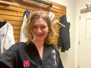 Mireille Enos Instagram - Someone commented that I only post about my new projects so… here you go. In a breath between press I got to train taekwondo today, something I love to do very much. So good for quieting my brain. What do you love to do? Xx
