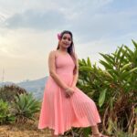 Mokksha Instagram - Being the Cinderella of my own wonderland 👗🥰🤲🏻 Captured by @frosh.ambitious Makeup n hair by @bercy_alex #mokksha #born #queen #kodaikanal #love #hills #nature #lover #tamil #film #shoot #time