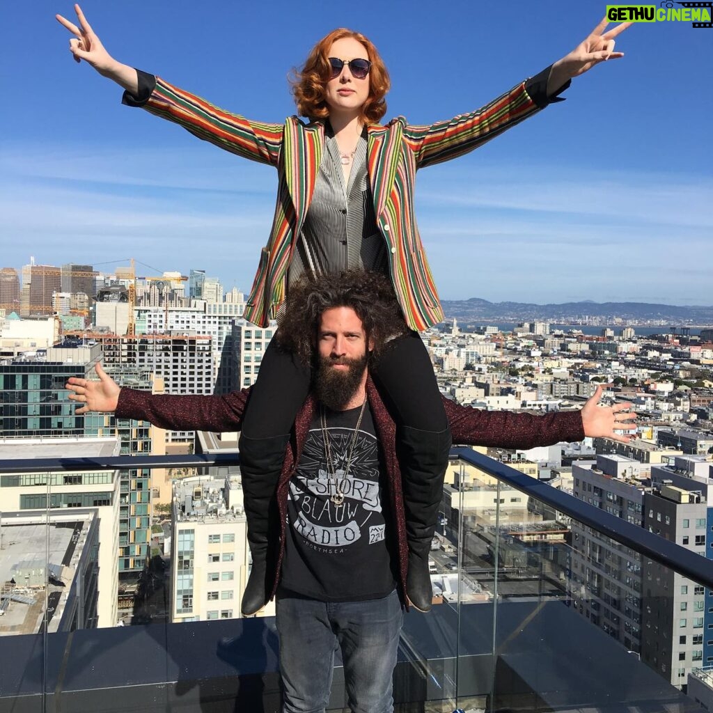Molly C. Quinn Instagram - Hey Elan! Remember these fun things we’ve done? Like go to Peru to hang out in the clouds, buy very expensive photographs of ourselves on a boat tour of Paris and laugh over how much we hated that little outing, or when we did this dangerous pose on the top of Matthew’s building in SF, Slide # 4 is your sassy face at our favorite diner in Palm Desert, I know you miss having a bathtub so I included a memory of all the times I’ve washed your hair…it’s one of my favorite pastimes,🥹 To many more bathroom selfies in all of our homes together and all of our travels, and finally a photo to commemorate when you first moved in with me because I decided the drive to Santa Monica was too far from the Valley! You were crazy for that one and I love you a lot for it. Happy Birthday, you’ll always be my Baby of the Year!!❤