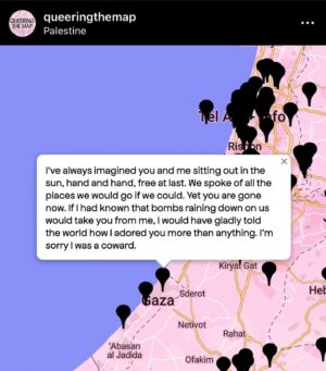 Mona Eltahawy Instagram - For Pride. Free Palestine. Via @queeringthemap 💜✊🏽❤️🌈