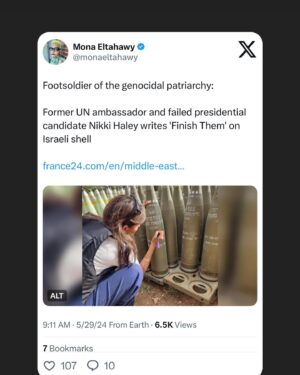 Mona Eltahawy Instagram - Because there never was a fucking red line. 

It’s been carte blanche and a green light all along: