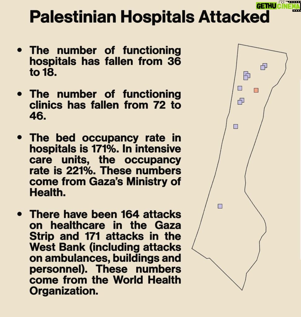 Mona Chalabi Instagram - These repeated attacks on medical facilities “should be investigated as war crimes” according to Human Rights Watch.