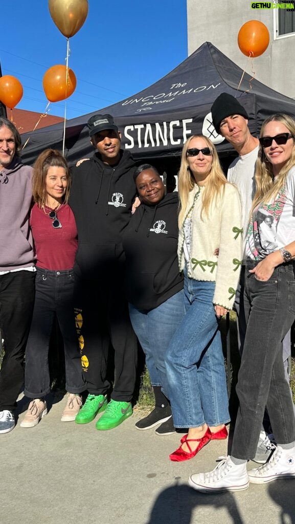 Monet Mazur Instagram - Best morning once again w/ the best crew 🙌 at @wattscommunitycore bringing food for Thanksgiving and shoes and socks provided by @stanceofficial every year to 300 families. Love the chaos, love the camaraderie, honored to be a part of this fam and proud of all that gets done here! ♥️‼️#happythanksgivng
