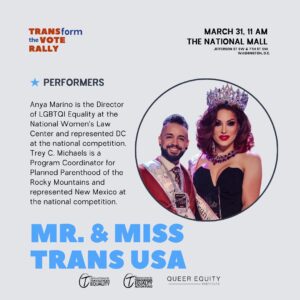 Monica Beverly Hillz Instagram - Come on out for Trans Day of Visibility! We have an incredible lineup of speakers, performers, and activists that we can’t wait  to share with you 💓 THE @monicabhillz will be appearing at both our National Mall event AND our evening gala   all-trans drag showcase at @hookhall_dc. You don’t want to miss it! 

We’re also thrilled to be working with @transusaofficial, whose titleholders go far beyond traditional pageantry. These stars are changemakers fighting for gender justice   trans rights across the country. ✨

Learn more at the links in our bio! We can’t wait to see you 😍