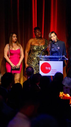 Monica Beverly Hillz Instagram - We are honored to be part of this amazing group of trailblazers as we announced the new $50,000 Trans Women of Color Fund through Theatre Communications Group (TCG) for performance artists at this years’s “Our Voices” annual gala. @tcg_gram 

Vice Chair, Merrique Jenson, and board member, Qween Jean, have been working hard on getting this fund up and ready to share publicly with their artistic sisters. Together, these two women helped advocate for this inaugural fund for trans women of color performance artists, launching this Spring 2024 through TCG. @merriquej @qween_jean 

We are also excited to have so the support of Monica Beverly Hillz for being one of our funds ambassadors and thank her for using her platform to get the word out to our larger communities. @monicabhillz 

Congrats to Teresa Eyring for your seventeen years of service in leadership at TCG!

Finally, such an honor to be able to grace the stage at TCG’s annual gala with such legends as Harvey Fierstein, Andre De Shields, LaChanze, Brian Moreland, David Rockwell, Schele Williams, Aisha Jackson, and Kandi Burruss. @theharveyfierstein @andre_deshields @kandi @mslachanze 

#theatre #theatre #tcg #transwomen #twoc #transisbeautiful #girlslikeus #lgbt #lgbtq #trans #ts #queer #gala #fund #grant #broadway #ts #transgirl #transgender
