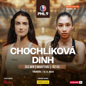 Monika Chochlíková Instagram - Silu nebezpečných highkickov Moniky Chochlíkovej🇸🇰 už pocítili aj mená ako Pircher🇮🇹 či Jorand🇫🇷!🤯
Bude Dinh🇨🇭 ďalšou v poradí?🔥

❗️V predaji ostáva posledných 🔟% lístkov❗️

⭐️PML 9
📆13.4.2024
📍Trenčín
🎫 Lístky | Link v BIO

#PML #MuayThai #Thaiboxing #MMA