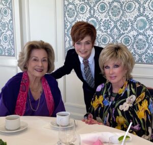 Morgan Fairchild Instagram - #OnMyWalk to memorial for the fabulous #BarbaraRush, who played my mother on Flamingo Road. The epitome of elegance & class, she did so many wonderful movies! But I remember best her kindness & grace! Here with Diane Baker & @carolynhennesy, Barbara’s niece. #RIPBarbaraRush