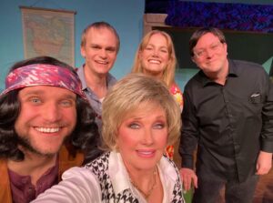 Morgan Fairchild Instagram - #OnMyWalk to a great opening night with my talented young cast of Butterflies Are Free @judsontheatreco ! Here with @cedricgegel Stephen Shore Morgan-Ellene Davis & director Morgan Sills. Standing ovation last night! 4 more performances to go! Sending Love To You All💗🦋💗🌷💗🥳💗🎉💗🦋💗🌷💗🥳💗🎉💗🦋💗🌷💗🎉💗🥳💗