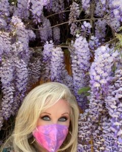 Morgan Fairchild Instagram - #On@yWalk to a fabulous cascade of #Wisteria! My kind neighbor, Ken & his friend Javi & dog Keanu, helped me get this shot. Thanks Ken! Let me know you saw this!#BeKind #ReachOut #MaskUp Sending Love To You All💗🌷💜🥳💗🎉💜🦋💗🌷💜🥳💗🎉💜🦋💗🌷💜🥳💗🎉💜🦋💗🌷💜🥳💗🎉💜