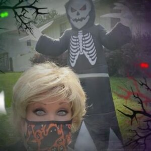Morgan Fairchild Instagram - #OnMyWalk I was accosted by this very handsy guy! But I’m faster than I look! Gotta be fast to keep up my performances at @newtheatrekc in Always A Bridesmaid! They might miss me! #BeKind #Boo #HappyHalloween #HalloweenIsComing Sending Love To You All🎃☠️🎃🐈‍⬛🎃🧛🎃👻🎃🧙‍♀️🎃🍁🎃☠️🎃🐈‍⬛🎃🧛🎃👻🎃🧙‍♀️🎃🍁🎃☠️🎃🐈‍⬛🎃🧛🎃👻🎃