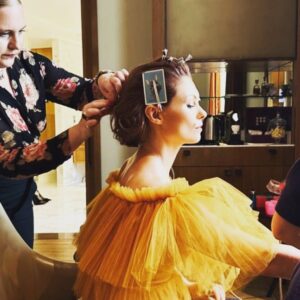 MyAnna Buring Instagram - Thank you to the magic team @annahcstyle for styling, @elibeautygram for my shimmering face, @terri_capon for my Barnet @zeynepkartalofficial for the spectacular dress of sunshine @louboutinworld for shoes of joy @jenniferfisherjewelry for gorgeous golden pieces. I had an absolute ball celebrating the @witchernetflix ♥️🧡❤️🧡❤️🧡