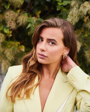 Nadia Parkes Instagram - Thank you @glamouruk 

Photos - @joshshinner 
Styling -  @hollyevawhite 
Makeup - @sarahillmakeup 
Hair -  @davidebarbieri_