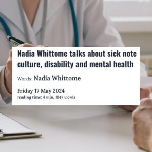 Nadia Whittome Instagram - For @leftlionmagazine, I wrote about the Tories’ attacks on benefit claimants.

Shaming people who are disabled or unwell won’t magically make them fit to work. Neither will plunging them into destitution.

We need a welfare system that treats people with dignity.

This #MentalHealthAwarenessWeek, we don’t need platitudes.

People struggling with mental illness need:

- Well funded NHS services
- A welfare system that doesn’t dehumanise them
- An end to the stigma which the Tory government is perpetuating.

Link in bio.