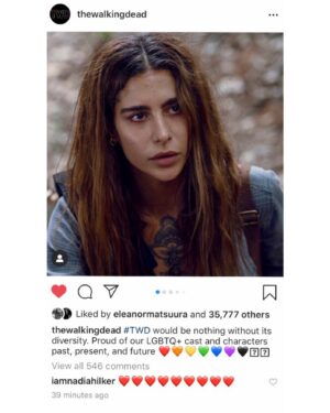 Nadia Hilker Instagram - AMEN!!! #lgbtq🌈 #twd ❤️🧡💛💚💙💜🖤 @thewalkingdead