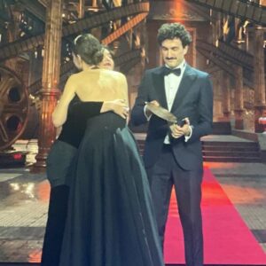 Nadia de Santiago Instagram - Noche muy bonita en los @premiosforque. Abrazando a Veronica Forqué y celebrando nuestro cine y nuestras series.

Que emocionante darte el premio a mejor interpretación femenina en cine @laiacosta_ . 
Contigo @mikiesparbe.

Gracias a @pedrodelhierro_official 
@marinagarciajoyas, a @marafervi a @diorbeauty @dior y a mi equipo @tandemtalent y @cris_casero por acompañarme.