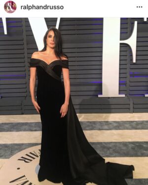 Nadine Labaki Instagram - Thank you @ralphandrusso @tamararalph @mohiebdahabieh @sarah.keyrouz for this amazing dress ! @vanityfair #Oscar2019 party @capharnaumthefilm #ralphandrusso @tammyyi @cartier