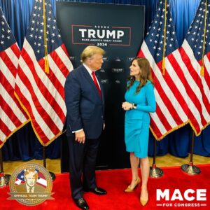 Nancy Mace Instagram - Don't listen to my opponent's lies meant to confuse voters, we are the only candidate Donald Trump supports in this race. He says, and we quote, "In Congress, [Nancy Mace] is fighting to Secure the Border, Strengthen our Military, Support our Veterans, Uphold the Rule of Law..." 
Thank you, Mr. President! 🇺🇸
#AmericaFirst