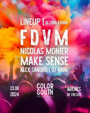 Nani Trinidade Instagram - Alert! 🚀 Préparez-vous car voici notre LINEUP de folie dévoilé ! 🔥 

🎧 Ce qui vous attend, 

🎵 FDVM @fdvm 
🎵 Nicolas Monier @nicolasmonier 
🎵 Make Sense @makesense_music 
🎵 Alex Sandro @alexsandro__dj 
🎵 DJ Nani @nani_trindade

Et bien d’autres surprises à découvrir ! 🎨 🎶

💥 Ne perdez pas une seconde, réservez vos billets dès maintenant (lien dans la Bio) et préparez-vous à vivre un festival explosif au coeur des Arènes de Fréjus !

#ColorSouthFestival #Musique #ArènesdeFréjus #CSF2024 #festival