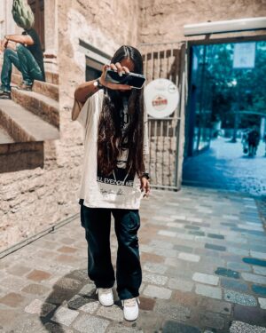 Nani Trinidade Instagram - BE REAL 
 #outfitinspiration #tupac #alleyesonme #airforce1 #cargoblackpants #outfitoftheday
