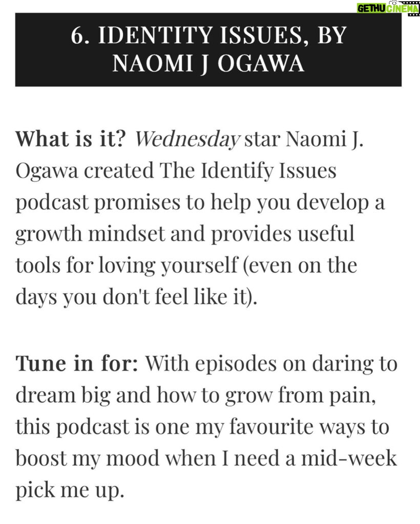 Naomi J. Ogawa Instagram - Thank you @marieclaireuk and @dionnebrighton for mentioning Identity Issues podcast! Made my day. Get ready for a new episode on how to ‘kick anxiety’s Ass!’ coming out tomorrow! Link in bio 🩵