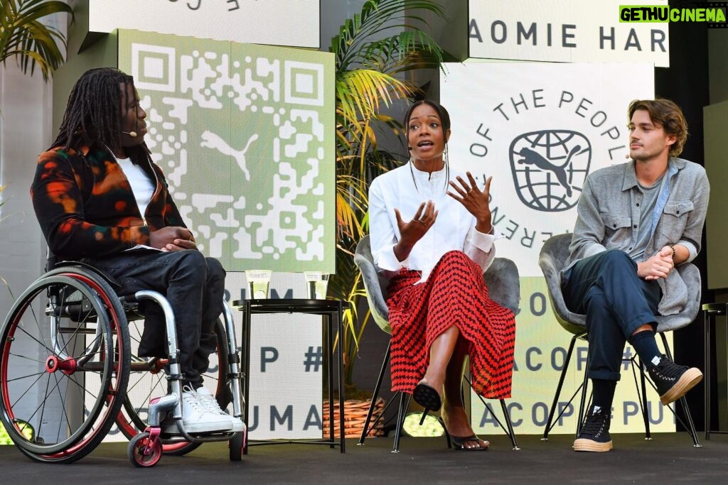 Naomie Harris Instagram - Yesterday was my Birthday 🥳 and ended up being the most perfect day ever, full of unexpected surprises! Just how I like it! The morning started off with a call from @Puma asking me to jump in and join @adeadepitan and @jackharries on a panel at Conference of the People to discuss strategies to overcome eco- anxiety. One of my favourite topics! Both @jackharries and I shared personal tips which I hope will help you and can be watched back at pumacop.com #ad #PUMACOP @puma Huge thanks to @beyondtalentglobal as well as my h/m team @rio_hair and @jacintaspencer for stepping in at the last minute to make it all possible. 🙏🏾