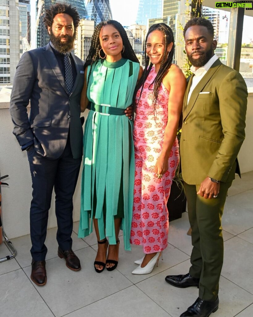 Naomie Harris Instagram - Such a fun evening at the opening of London’s newest, coolest Rooftop bar & restaurant @wagtailldn with the incredible @afuahirsch interviewing me, @nicholasgrimshaw dj’ing; food by head chef #philipKearsey; drinks by mixologist #angelosbafas; and 360 degree views of the city! (Video credit: @yasontheinternet ) wearing @edelinelee & @jimmychoo styled by @_celine_sheridan_ makeup by the one and only, truly amazing @kennethsohmakeup