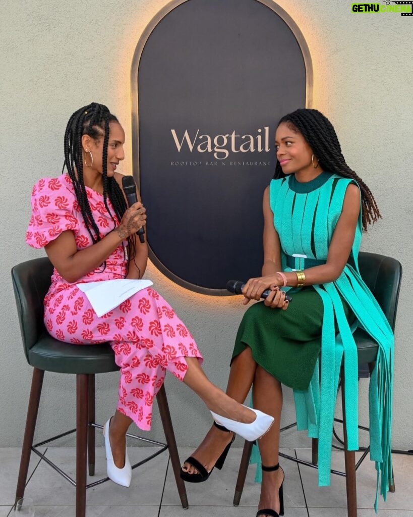 Naomie Harris Instagram - Such a fun evening at the opening of London’s newest, coolest Rooftop bar & restaurant @wagtailldn with the incredible @afuahirsch interviewing me, @nicholasgrimshaw dj’ing; food by head chef #philipKearsey; drinks by mixologist #angelosbafas; and 360 degree views of the city! (Video credit: @yasontheinternet ) wearing @edelinelee & @jimmychoo styled by @_celine_sheridan_ makeup by the one and only, truly amazing @kennethsohmakeup