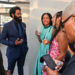Naomie Harris Instagram - Such a fun evening at the opening of London’s newest, coolest Rooftop bar & restaurant @wagtailldn with the incredible @afuahirsch interviewing me, @nicholasgrimshaw dj’ing; food by head chef #philipKearsey; drinks by mixologist #angelosbafas; and 360 degree views of the city! (Video credit: @yasontheinternet ) wearing @edelinelee & @jimmychoo styled by @_celine_sheridan_ makeup by the one and only, truly amazing @kennethsohmakeup