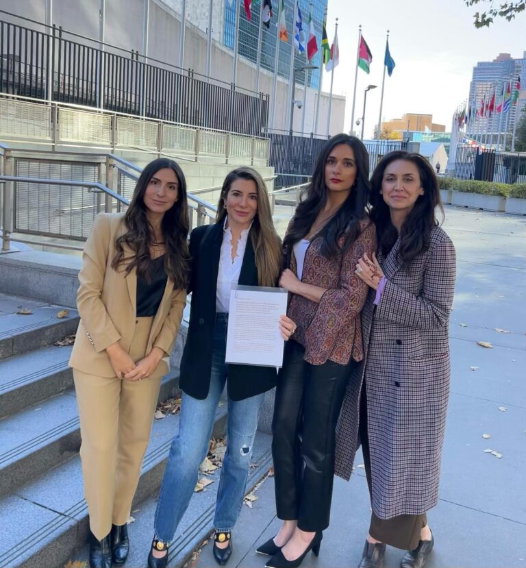 Nasim Pedrad Instagram - We met yesterday with Ambassador Stoeva, the president of the UN’s Economic and Social Council, to discuss the removal of the Islamic Republic of Iran from the Commission on the Status of Women. Here we delivered the letter from last Sunday’s NY Times centerfold, signed by prominent women leaders from all over the world, demanding that this action be taken at ECOSOC’s next vote. The relentless murdering machine that is this regime must be held accountable for its crimes against humanity. And they most certainly have no business taking a seat on the UN Women’s Commission.