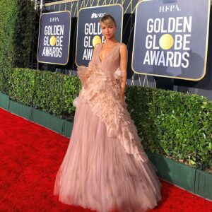 Natali Yura Instagram - January 5th 2020! It was THE BEST DAY EVER: three hours delayed flight , two hours in a traffic jam, one dress , did my makeup in the car on the way to THE GOLDEN GLOBES! And I made it! Unforgettable ✨ it was an honor @goldenglobes thank you!