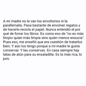 Natalia Ferviú Instagram - Hoy es el cumpleaños de Pimpy, mi madre. Aunque estemos lejos, la siento cerca, más aún desde que yo también soy mamá. 
Se habla mucho del vínculo con el bebé —normal, es un locurón— pero muy poco de cómo la maternidad une a madres e hijas. No sólo porque de pronto necesitamos preguntarles todo y más sobre el embarazo, el parto, el postparto, los cuidados, la crianza... Y pedirles ayuda. También, porque de repente estamos en su pellejo, y simplemente entendemos. 
Entendemos sus decisiones, sus alegrías y sus penas, entendemos que tiraron p'alante como creyeron conveniente o simplemente como pudieron, no siendo madres perfectas, sino madres "suficientemente buenas". Porque nuestras madres también son hijas, y esposas, entre otras muchas cosas. Y a veces, como que se nos olvida.
Hace unos años escribí el texto que he colgado en la galería. Hoy lo recupero para celebrar a mi madre, y recordarle una vez más lo mucho que la quiero ❤️💐.