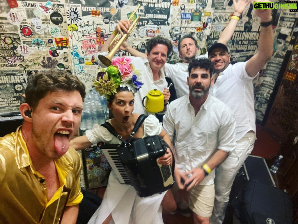 Natalia Tena Instagram - BEFORE AND AFTER we lost several pints of our @molotovjukeboxofficial souls in liquid form on the stage @hootanannybrixton THANK YOU to everyone that came, that danced, that sang. Tropical head piece by the one and only @pearlsandswine