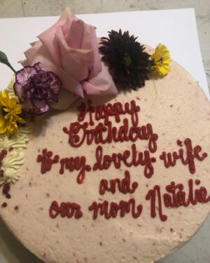 Natalie Desselle-Reid Instagram - Birthday Cake Vanilla Cake with Raspberry filling and it’s Vegan Shhh😉
