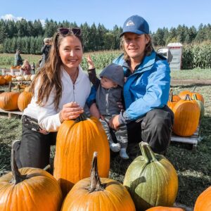 Natalie Krill Instagram - 10 months old! Wow. It’s really true what they say. It goes by so fast. Loving getting to know our little guy. We found out today that he LOVES tractors! Nailed the first pumpkin patch experience!! 🧛🏻‍♀️🧡