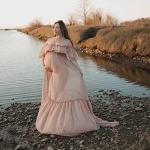 Natalie Krill Instagram - Life is truly a magical rollercoaster. We couldn’t be more excited about our newest additions. Turning our little family of 3 into a family of 5. 
This July we will welcome our little twins 💕 
Good one, universe 😉
The biggest thank you to our dear friend @innersolsticephotography for capturing these moments for us. 🤍🤍🤍
My beautiful dress courtesy of @valley_of_wanderlust 
🤍🤍🤍