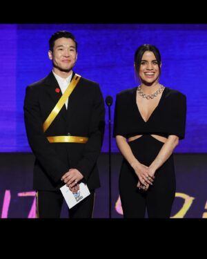 Natalie Morales Instagram - It was a total honor this past weekend to present at the @filmindependent Spirit Awards with literal prince charming @ihatejoelkim .  Indie Films are such an important and sometimes insane labor of love for art, for humanity, for expression- and I’m so glad I was able to celebrate it. Congrats to all the nominees and winners especially Samy Burch & @therealgettymuseum ! 

Thank you to @kimmyerin for styling me (as if I would go to anyone else)

Photos by @kevincwinter @kayla.optics @frazerkh and the hyper talented @emmaeliza for @gettyentertainment