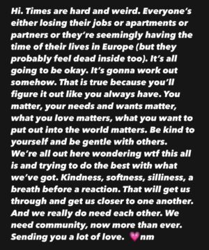 Natalie Morales Instagram - got a lot of requests to put this on main so you could share it. 💓