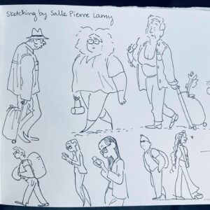 Natalie Nourigat Instagram - #ChroniquesIllustrées ✍️
🎨 Retour sur la troisième journée du Festival d'Annecy avec l'illustratrice Natalie Nourigat @tallychyck !

✏️ Une journée remplie en émotions et découvertes : des courts métrages drôles, touchants et originaux, du fromage, des rencontres et retrouvailles, la bise française contre les hugs américains et des illustrations de passants... Une belle journée au coeur d'Annecy !

🤩 Rendez-vous toute la semaine pour la suite des aventures #illustrées !

// 

#IllustratedChronicles ✍️    
🎨 Illustrator Natalie Nourigat @tallychyck gives us a recap of the Annecy Festival’s third day!   
  
✏️ A day overflowing with emotions and discoveries: amusing, moving and original short films, cheese, meetings and reunions, the French kiss or the American hug and illustrations of passers-by… A fabulous day in the heart of Annecy! 
  
🤩 Stay tuned throughout the week for more #illustrated adventures!   
-
-
-
#annecyfestival #animation #annecy #chroniquesillustrées #illustration #drawing #cinema #filmanimation