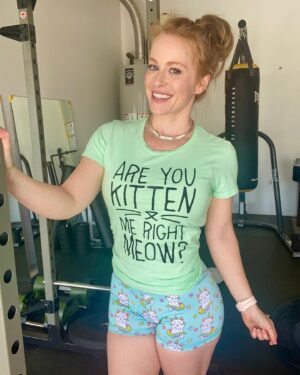 Natalie Renee Long Instagram - Happy Wednesday Friends!
.
This outfit could not be more *me*! 😸
.
We’re halfway through the week and I’m not gonna lie, it’s been a rough one for me. Taking time to recharge is essential for me but sometimes it’s just not possible and I always pay end up paying for it.
.
If things are rough for you right now I want to remind you (and me) that difficult times don’t last forever. Things may feel dire, but they can change in a blink of an eye. Stay open to positive change and always look for the good. 
.
Always remember...
.
Your worth has nothing to do with your weight. Love and respect yourself. Enjoy life and be happy.💖
.
For coaching inquiries, email me at GetHappyBeFit@gmail.com
.................................................................
#nataliereneekirk #gethappybefit #weightloss #photooftheday #motivational #bodypositivefitness #fitlife #weightlosstips #podcast #fitnesspodcast #nashville #motivation #fitness #ginger #behappy #fitgirls #fitnesspodcast #catmom #catlady #thistooshallpass #girlswholift #fitfam