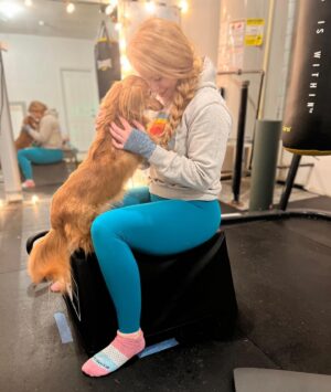 Natalie Renee Long Instagram - Happy Furry Friend Friday!
.
I adore this picture that @toddjawesome took of me and Pupcake! My pets are my happy buttons. If I need a boost they never fail to lift my spirits. They’re always such a source of comfort and always make me smile. 💖
.
Do you have pets? What is your “happy button”?
.
Always remember...
.
Your worth has nothing to do with your weight. Love you and respect yourself. Enjoy life and be happy.💖
.................................................................
#nataliereneekirk #gethappybefit #dachshundsofinstagram #motivational #girlswholift #fitfam #fitlife #dogsofinstagram #puppers #garagegymlife #goals #loveyourbodynow
#selflove #happybutton #gingers