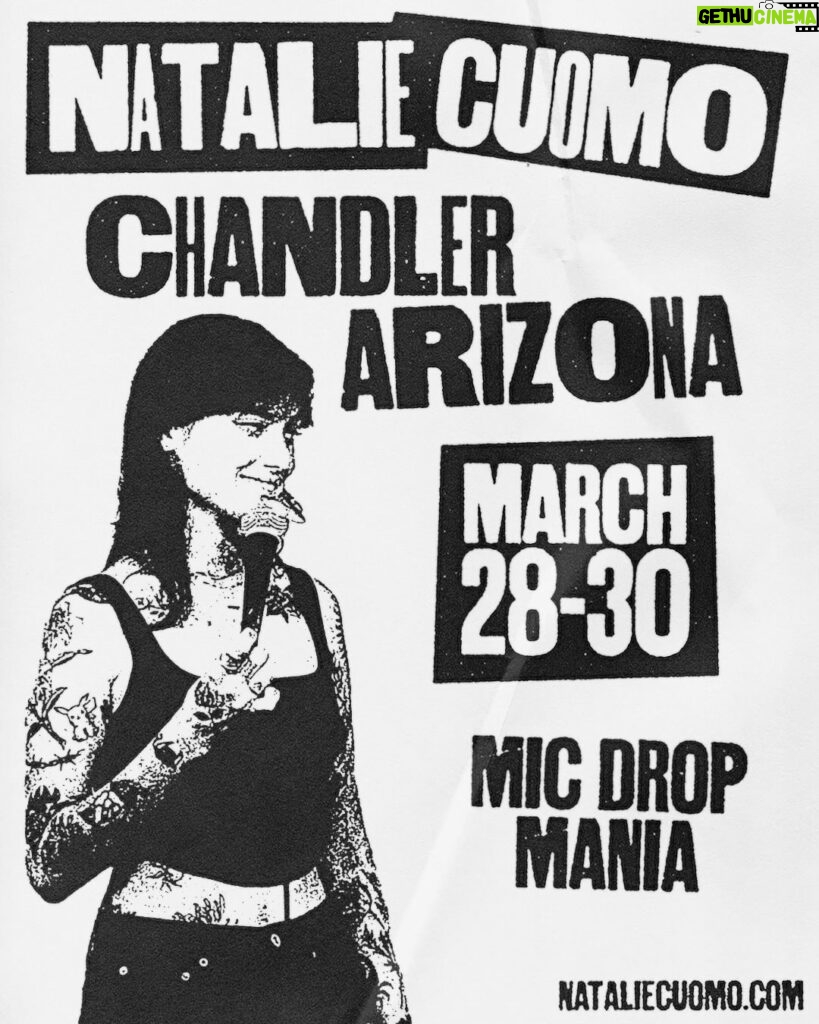 Natalie Cuomo Instagram - CHANDLER, AZ I’m coming for ya! This Thursday - Saturday!! 5️⃣ shows! Tix available now! @micdropmania_az 🎨 by @jenna_sunday