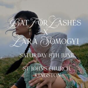 Natasha Khan Instagram - SATURDAY 8TH JUNE I’ll be performing a ONE OFF SHOW at St John’s Church in Kingston alongside the beautifully talented harpist Lara Somogyi. Expect an intimate and unique performance of my new songs rearranged for harp and voice!🌹

🌀Tickets are available 11am tomorrow (Wednesday) when purchasing The Dream of Delphi vinyl or CD, and I’ll be signing some records at the end 🌀 Link in bio for reminder

@laraharp @banquetrecords