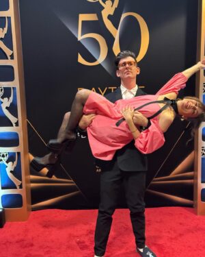 Natasha Leggero Instagram - So proud of @moshekasher for being nominated for an Emmy def thought I’d get there first @televisionacad 

Makeup by @missgiamariemakeup 
Styled by @shaunanicolemccann