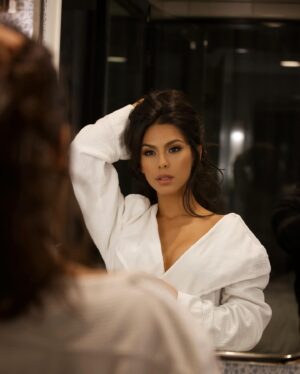 Nathalia Castellon Instagram - Just a mom in need of a break from reality in a hotel suite, I’ll take a bathrobe and room service any day 🍷🤗